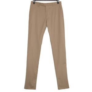 Zanella Dress Pants Wool Minimalist Business Casual Flat Front Italy Brown 32